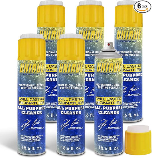 TEAM UNIQUE All-Purpose Cleaner – 18.6 Fl Oz (550mL) Pack of 6 | Powerful Formula for Tough Stains and Grease | Multi-Surface Cleaner for Home, Auto, and Industrial Use