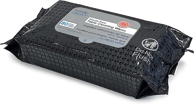 Table Top And Counter Cleaning Wipes Pack of 12 Pouches Containing 80 Count 10.5" x 7.75" Pre-Moistened Wipes With High Shine Formula Perfect For Use at Home or Restaurants Clinics, Office
