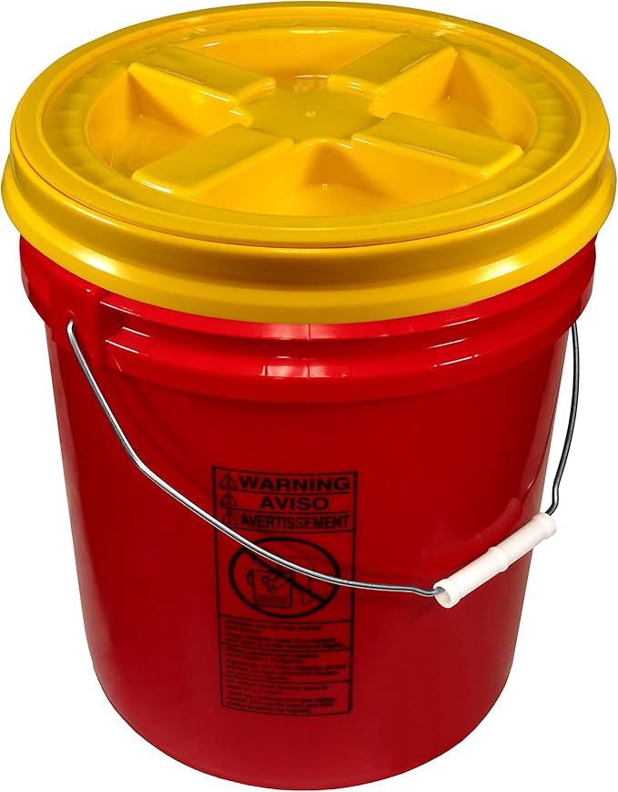 Red 5 Gallon 90 mil Bucket with Gamma Seal Lid (Yellow)