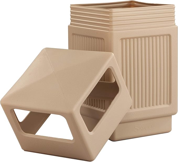 Safco Canmeleon Trash Can, 38 Gallons, Indoor and Outdoor Use, Durable & Weather-Resistant Commercial Garbage Can, Tan