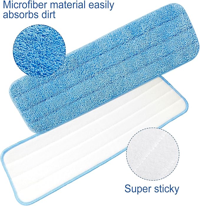 40 Pack Microfiber Mop Pads Machine Washable Cleaning Flat Mop Head Replacement Reusable Household Pads for Hardwood and Hard Surface Floor Cleaning and Scrubbing