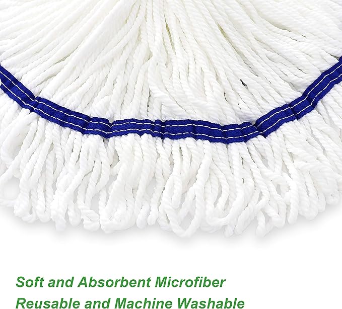 Microfiber Cloth Mop Replacement Compatible with All Standard US Threading Pole &0.8" Diameter Mop Handle– 3 Packs
