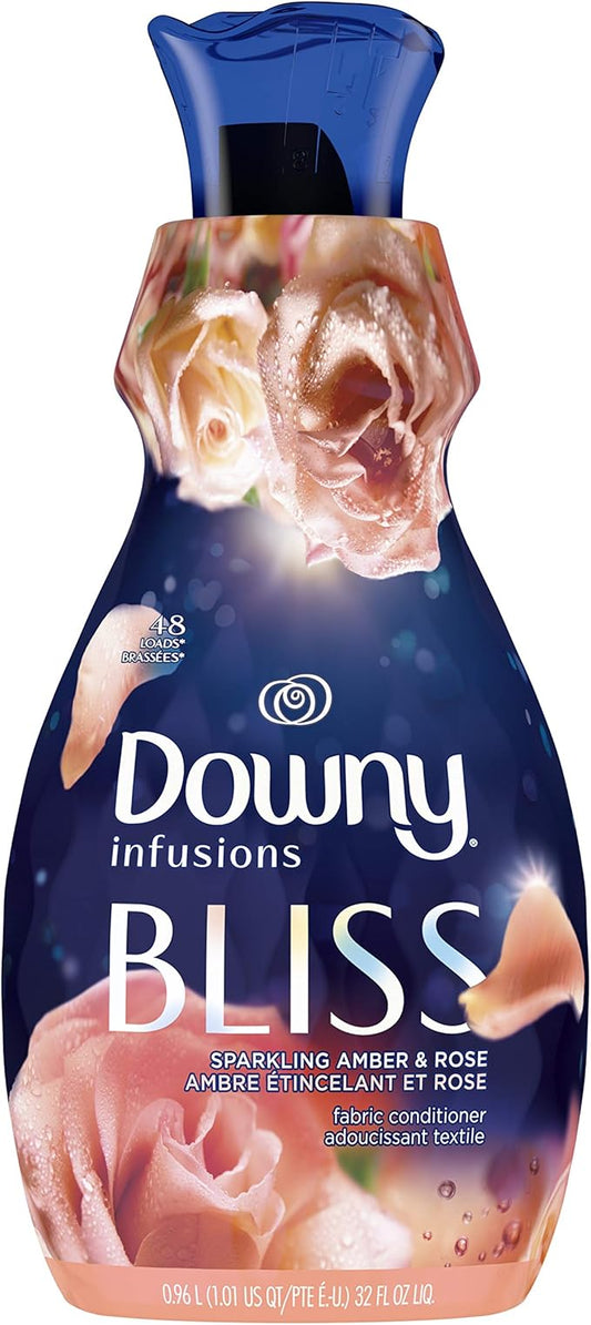 Downy Infusions Liquid Fabric Softener, Bliss, Sparkling Amber & Rose, 32 fl oz