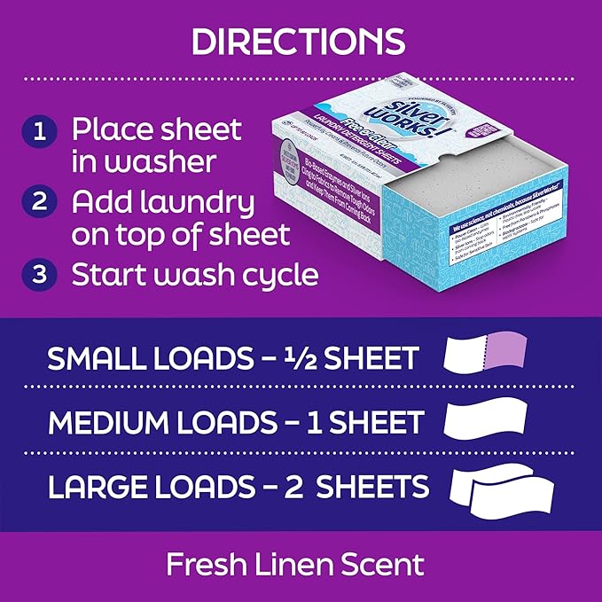 Premium Dissolvable Laundry Detergent Sheets, Silver Ion Odor Elimination Technology, Powerfully Clean & Prevent Odors, Dissolves Fully, 40 Sheets, Free & Clear