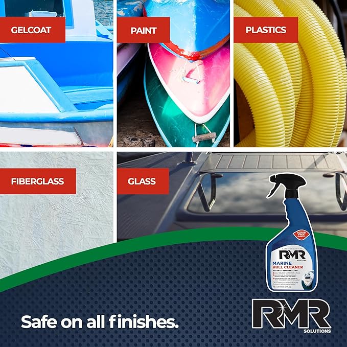 RMR Marine Hull Cleaner, Heavy Duty Boat Wash for Cleaning Slimy & Grimy Surfaces, Rust, Stain, & Water Spot Remover, 24 Ounce Spray