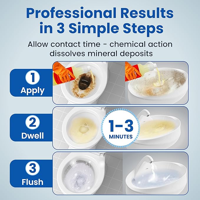 BolBac Heavy Duty Toilet Bowl Cleaner, High-Power 25-30% HCI Formula, Fast Deposits and Odor Removal, Fixture Safe, Concentrated Restroom Cleaning Supplies (Pack of 1)