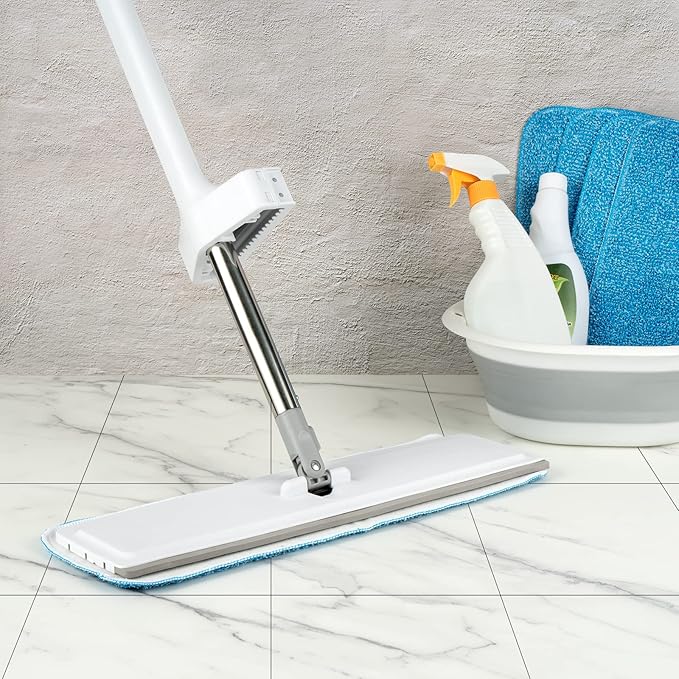 Microfiber Mop Pads, 18.5 x 6.3 Inch Reusable and Washable Spray Mop Pads, Wet and Dry Household Mop Pad Replacement, Set of 12(Blue)