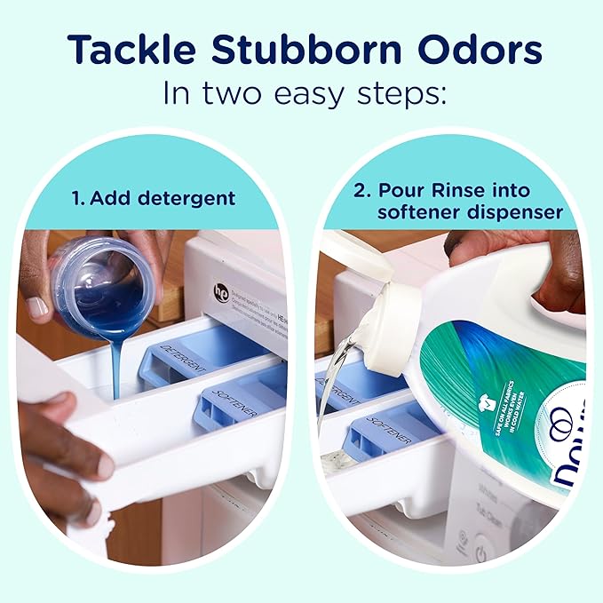 Downy Rinse Laundry Odor Remover, Cool Cotton Scent, 62 fl oz, Fabric Softener and Laundry Odor Removal Rinse, Fights Odors at the source, HE Compatible