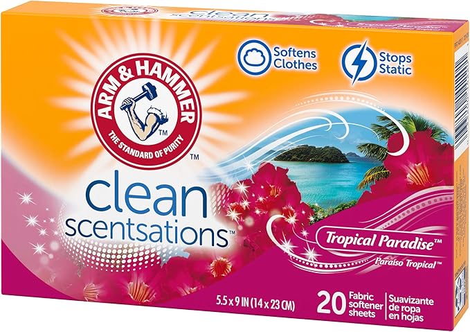 ARM & HAMMER Fabric Softener Sheets, 20 sheets, Tropical Paradise