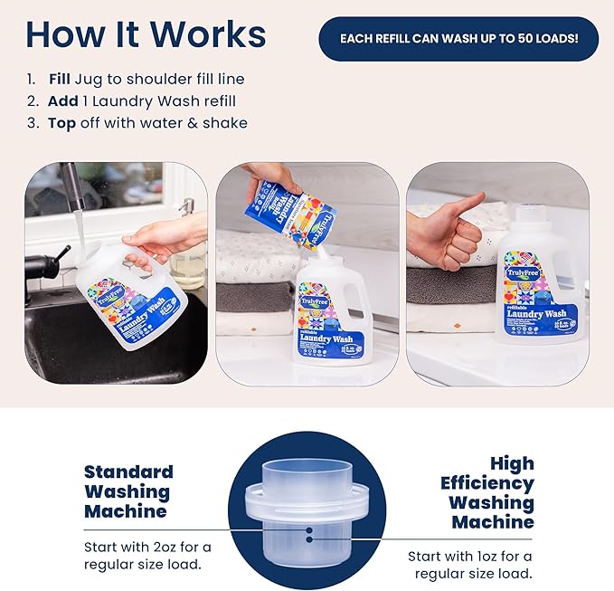 TRULY FREE - Laundry Wash Detergent for Sensitive Skin + Natural Dishwashing Liquid