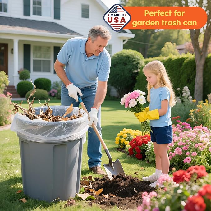 DELXO 30-33 Gallon Trash Bags, 250 Count Heavy Duty Large Clear Garbage Bags, Thick Durable and Puncture-Resistant Plastic Bags for Kitchens, Yards & Offices, Made in USA