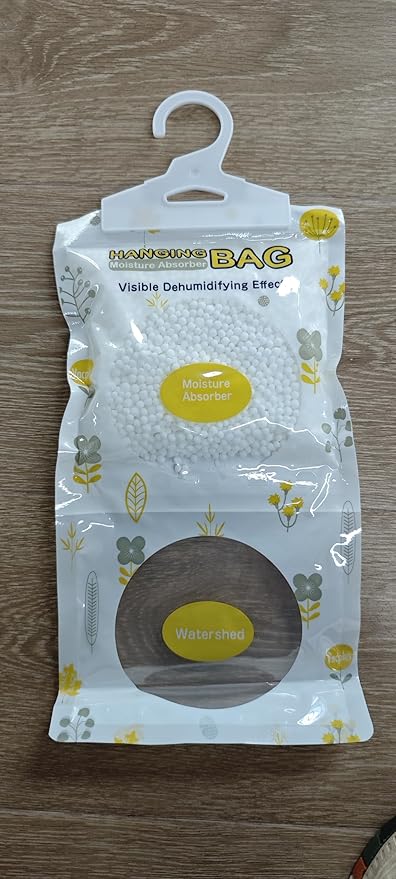 Vacplus Moisture Absorbers Packets, Fragrance Free 5 Pack, Humidity Packs, Dessicant Packets, Hanging Closet Dehumidifier Bags, Odor Eliminator for Bathroom 9.8OZ