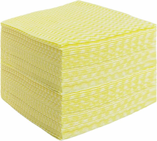 JEBBLAS Reusable Cleaning Cloths Handi Wipes Reusable Cloths Dry Cleaning Cloths Dish Towel Dish Cloths Handy Cleaning Wipes,Pack of 100, Yellow