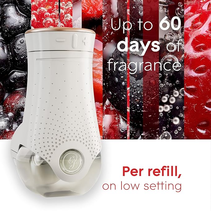 Glade PlugIns Refills Air Freshener, Scented and Essential Oils for Home and Bathroom, Bubbly Berry Splash, 3.35 Fl Oz, 5 Count