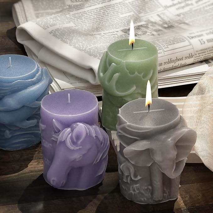 Cylinder Deer Silicone Molds - Resin, Cake, Soap & Clay Molds - Candle Making & Craft Supplies