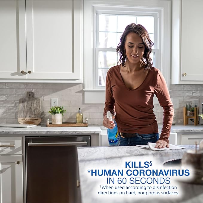 OdoBan Ready-to-Use Disinfectant and Odor Eliminator, Set of 4 Spray Bottles, 32 Ounces Each, Fresh Linen Scent