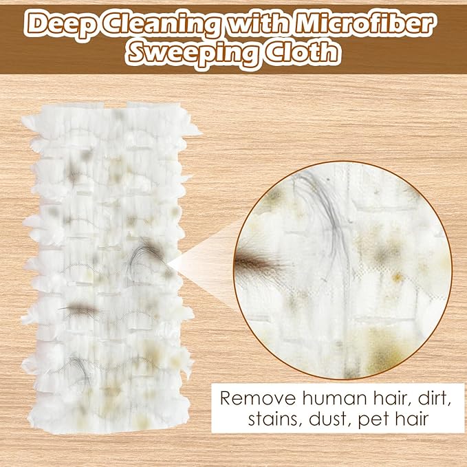 100 Count Dry Sweeping Cloths Compatible with Swiffer Sweeper Mop, Heavy Duty Pet Sweeping Pads Refills, Disposable Duster Mop Pads Refills for Hardwood Floor Dust and Pet Hair Cleaning