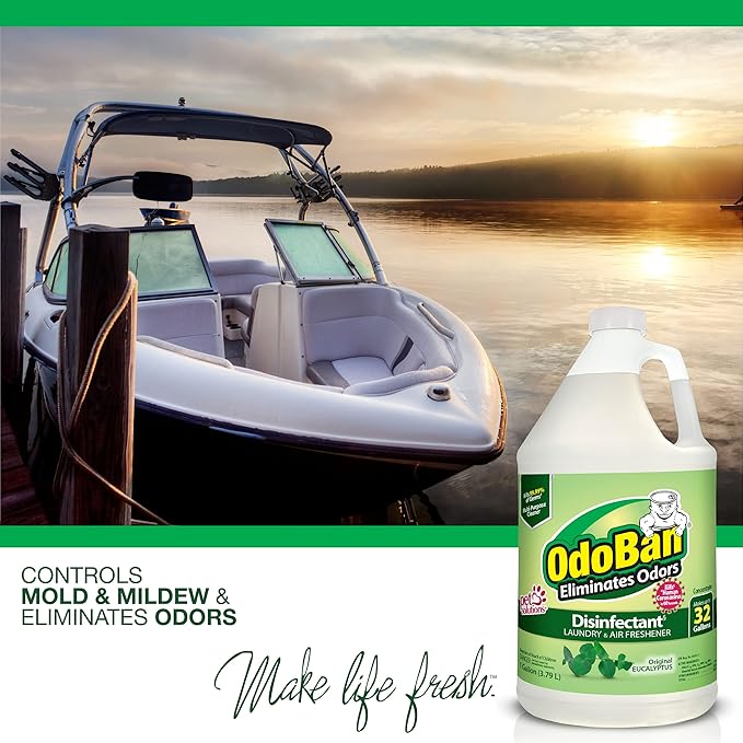 OdoBan Disinfectant Concentrate and Odor Eliminator, Made in the USA, Original Eucalyptus, Lavender and Cotton Breeze Scents, 3 Gallons