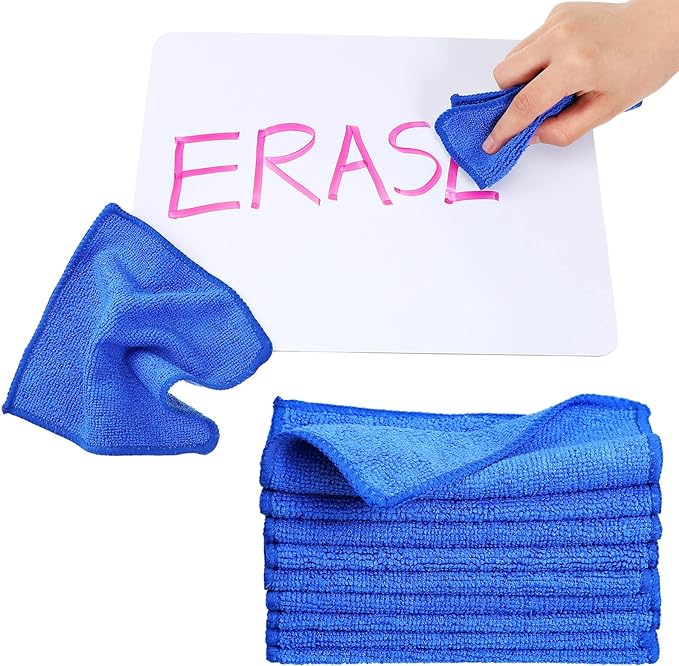 Tanlade Microfiber Cleaning Cloth 6"x6" Cleaning Rags Reasonable Kitchen Towels Microfiber Towels Cars Wash Dry Erase Cloth(Blue, 30 Pcs)