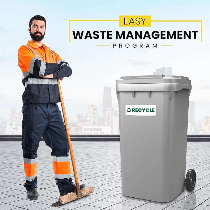 Recycle Sticker for Trash Bins – Heavy Duty, Recycle Only Sticker - 3-5 Year Indoor/Outdoor Rated - Heavy Duty, Weather Proof, Ultra Durable - USA Made (6x2 inch), 20 Labels