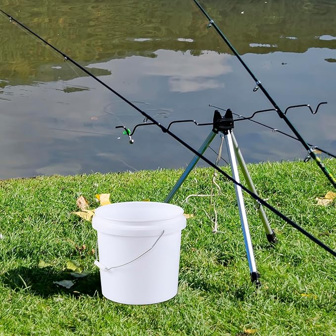 4 Pack 4 Gallon Pet Food Storage Container, All Purpose Round Pail with Handle and Airtight Lid to Lock in Freshness, White Bucket with Lids