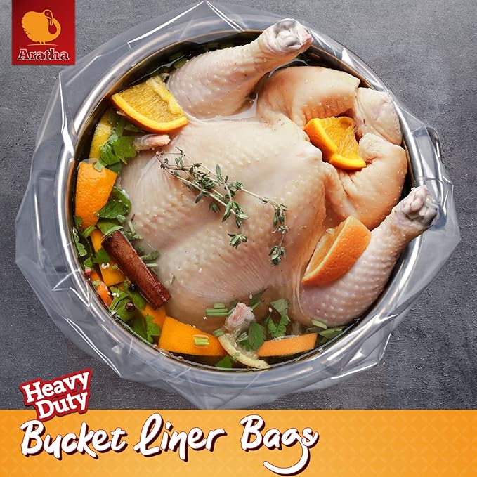 5 Gallon Bucket Liner Bags, 5.5 Mil, 5 Pack, Food Grade & BPA Free Brine Bags for Marinating & Food Storage