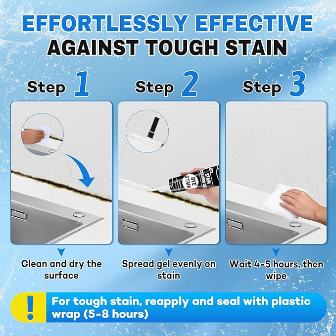 10 Oz Black Stain Cleaner Gel Home Cleaner for Washing Machine Seal Shower Bathroom Grout Sinks Caulk Cleaner Stain Heavy Duty Gel with Brush (2 Pack 5 Oz)