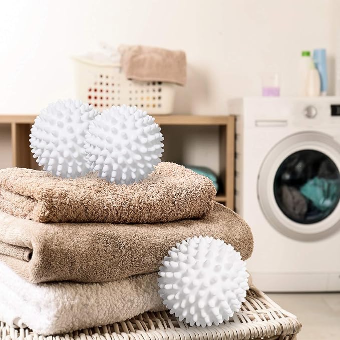 6 Pieces Laundry Will Drying Balls Reusable Replace Laundry Drying Fabric Softener and Saves, Reusable Washing Machine Cleaning Soften Clothes Wash Ball (White)