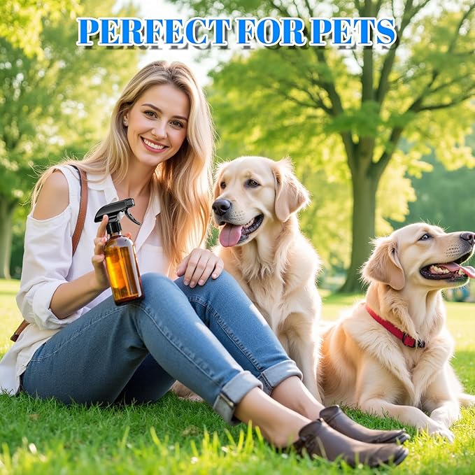 DIYSELF Spray Bottle for Cleaning Plastic Spray Bottles 16 oz 500ml Squirt Bottles for Liquids Amber Clear Spray Bottles for Cleaning Empty Plastic Spray Bottle for Home and Garden (2 Pack)