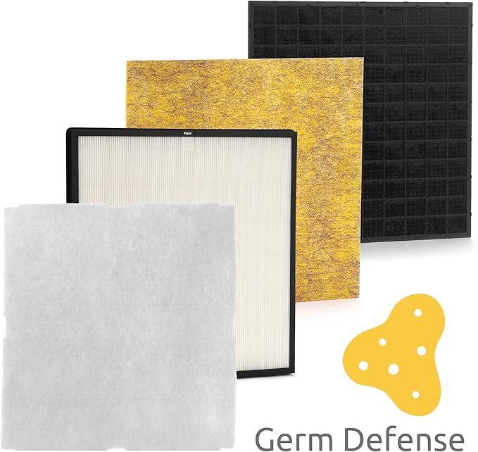 Rabbit Air, MinusA2 Air Purifiers for Home, Ultra Quiet HEPA Air Purifier - Wall Mountable Air Purifiers for Home Large Room, Allergies, Dust, Mold, Smoke & VOCs - (SPA-780N, Black, Germ Defense)