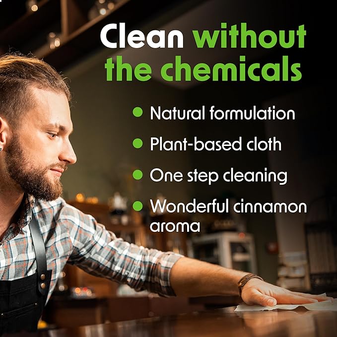 Wipex Table Bussers - Natural Table & Counter Turnover Cleaning Wipes With Vinegar, Propolis, Clove And Cinnamon Oil, 400 Ct (2 Buckets, 800 Wipes)