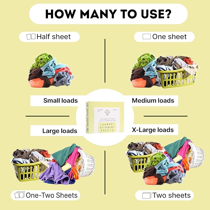ECO ROOTS Laundry Detergent Sheets 64 loads | ECO FRIENDLY Unscented Sheets, Liquidless Travel Size Laundry Strips Detergent, Zero Waste Plastic Free Sustainable Washer Products