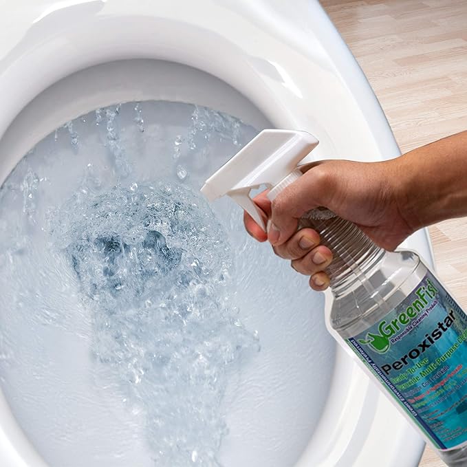 GreenFist Hydrogen Peroxide All Purpose (Glass, Carpet,Stain Remover) Cleaner (1 Quart, 32 oz - 6 PACK)