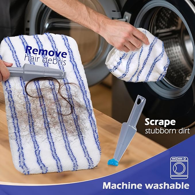 Masthome Microfiber Mop,Large Surface Flat Mop with 5 Reusable Pads,Hardwood Floor Mops for Dry and Wet Use,Microfiber Mops for Floor Cleaning-1 Cleaning Scraper Included