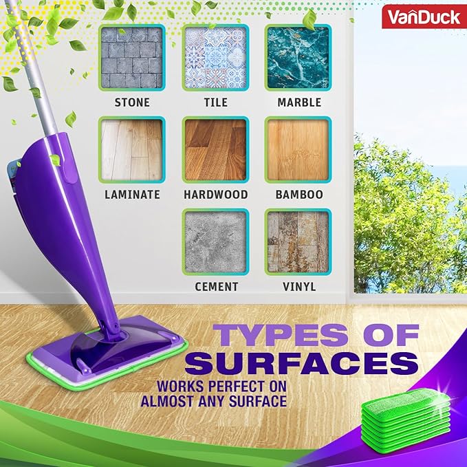 VanDuck Reusable Mop Pads Compatible with Swiffer WetJet (4 Pack) - Microfiber Mop Refill for Wet Mopping Cloths - Hardwood Floor Cleaning Pads are Reusable Replacements