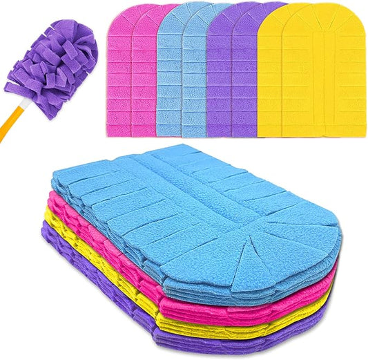 KEEPOW 12 Pack Reusable Duster Refill Compatible with Swiffer Duster Extended Handle, 360° Heavy Duty Duster Refills, Microfiber Dusters for Cleaning, Fleece Refills(Handle is Not Included)