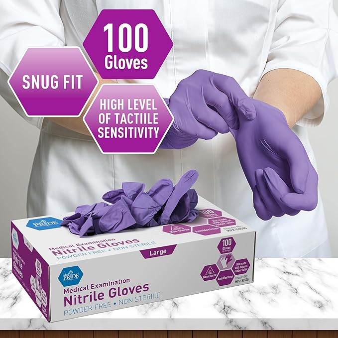 MedPride Powder-Free Nitrile Exam Gloves, X-Large (Pack of 100)