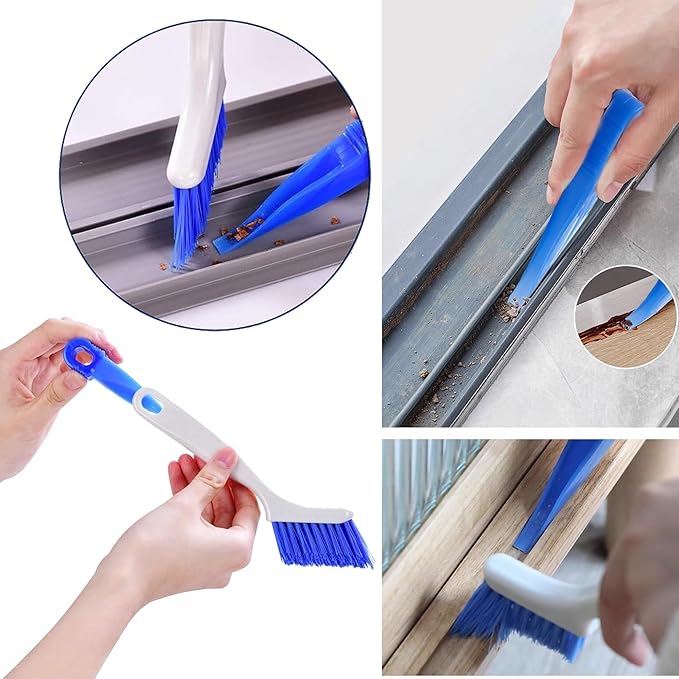 Cleaning Brush 12Pcs Set, Crevice Cleaning Brush with Scraper, Multi-Purpose Hard Bristle Deep Cleaning Brushes Supplies for Kitchen, Bathroom, Corner, Grout, Sink, Cup, Teapot, Bottle, Blender