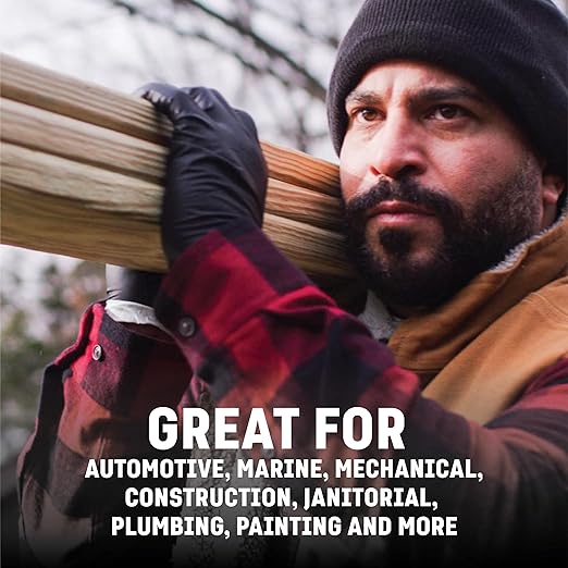 Venom Steel Industrial Nitrile Gloves, Chemical Resistant Disposable Black Gloves, Latex-Free, Powder-Free, Textured Grip, Heavy Duty Two-Layer Protection, 6 mil, Large (Pack of 500)