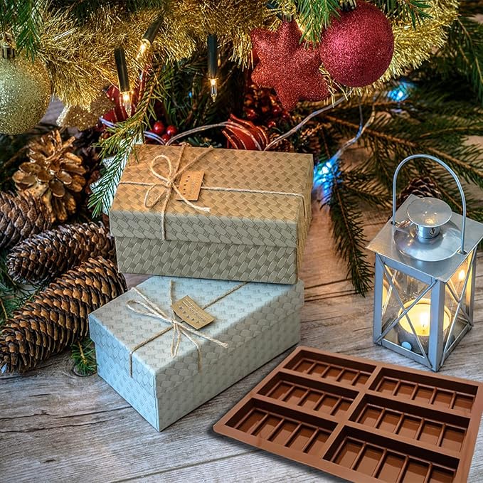 2 Pcs Wax Melt Molds, Rectangle Chocolate Molds, Silicone Chocolate Bar Molds