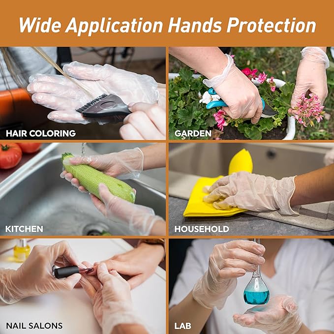 Med PRIDE Vinyl Gloves| X-Large Case of 1000| 4.3 mil Thick, Powder-Free, Non-Sterile, Heavy Duty Disposable Gloves| Professional Grade for Healthcare, Medical, Food Handling, and More