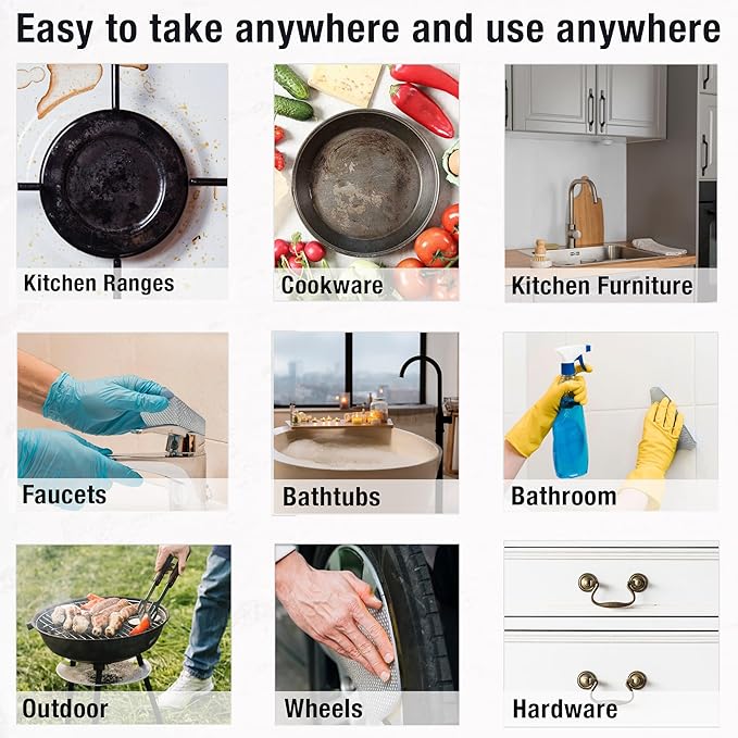 Daily Dish Scrubber Sheet Non-Scratch Household Disposable Cleaning Sponges | Recyclable, Eco-Friendly & Perfect for Kitchen, Home Cleaning and Outdoor Use (6, Beige)