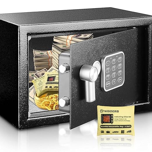 Rechargeable Gun Safe Dehumidifier, 6 Packs 4U Indicating Desiccant Packs with Transparent Window for Storage Reusable Silica Gel Packets Moisture Absorbers Safe Dehumidifier