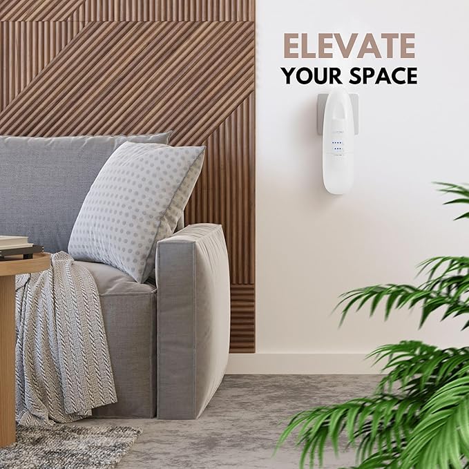 Levona Scent Abela 100 - Essential Oil Diffuser & Plug in Air Freshener for Home, Office and Hotel Use, Waterless Diffuser & Nebulizer - White, 500 sqft (Button Control, Oil Not Included)