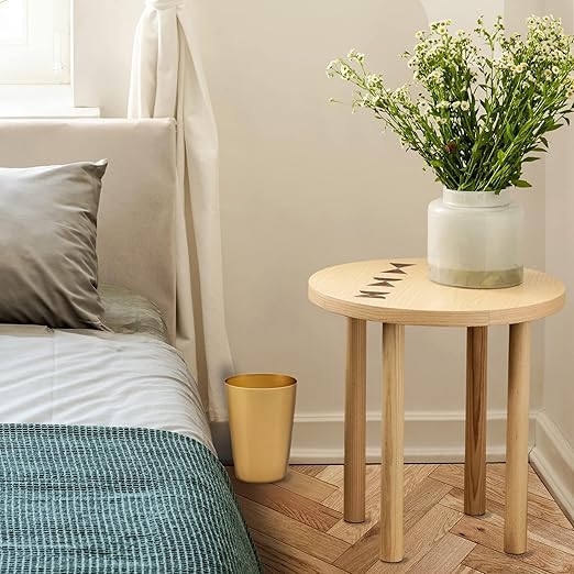 Mini Waste Basket - Durable Small Plastic Garbage Trash Can Bin - Lidless Open-Top Rectangular Slim Profile for Compact Spaces - Suitable for Home, Bathroom, Office, Bedroom & More, Soft Brass