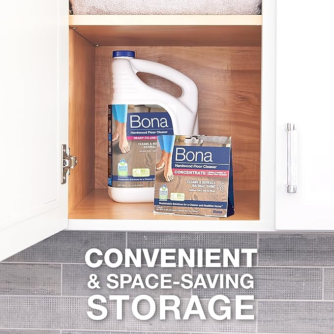 Bona Hardwood Floor Cleaner Concentrate - 1 fl oz - 4-Pack - Residue-Free Floor Cleaning Solution for Bona Spray Mop and Spray Bottle Refill - For Wood Floors