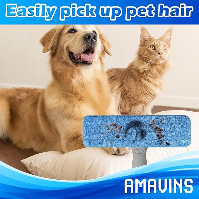 3 Pack Microfiber Cleaning Pads for Bona Mop, Reusable Microfiber Mop Pads for 18 Inch Mop, Hardwood Floor Replacement Cleaning Mop Pads, Machine Washes