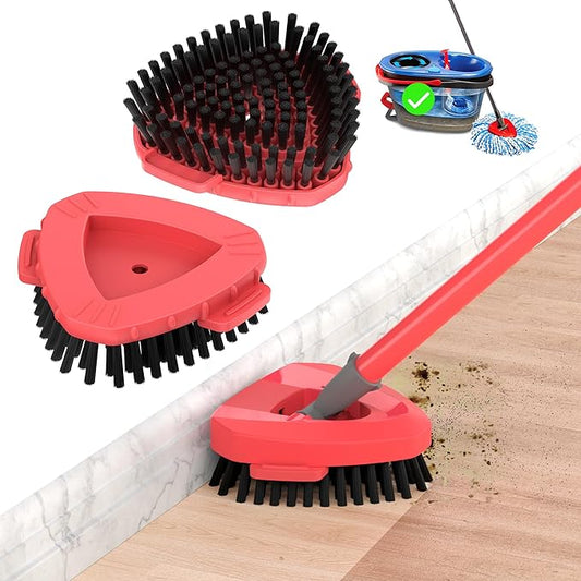 Upgraded Scrubber Mop Head for Ocedar Mop RinseClean 2 Tank System, Outward-Angled Full Bristles Scrub Brush Head Better Reach Corners & Edges, Kitchen Bathroom Floor Cleaning Brush - 2 Pack