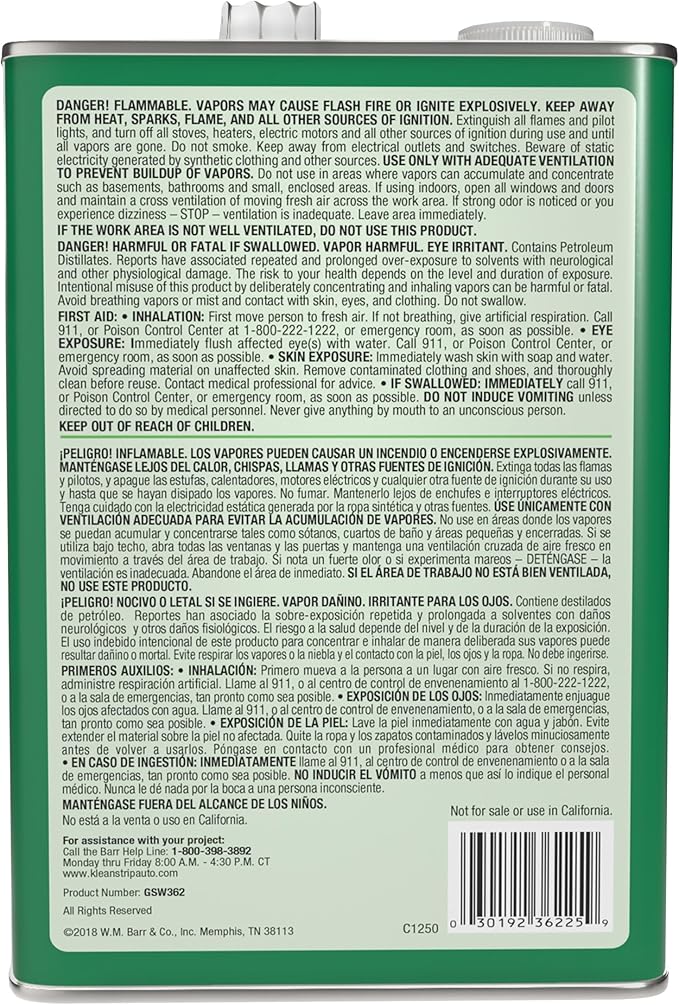 Klean-Strip Prep-All Wax and Grease Remover, Multi-Surface Paint Prep Cleaner, Effective for Auto Body, Garage, 1 Gallon