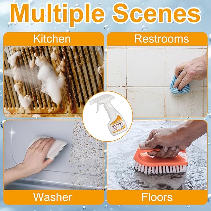 Clean Up Kitchen Oil Stain Remover, Heavy Oil Stains Cleaner, Degreaser Spray, For Cleaning Stovetop, Oven, Range Hood, Countertops, Grill, Backsplash